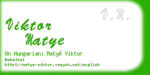viktor matye business card